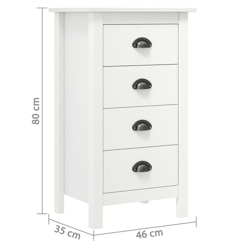 vidaXL Sideboard Hill White 46x35x80 cm Solid Pine Wood