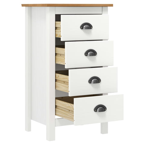 vidaXL Sideboard Hill White 46x35x80 cm Solid Pine Wood
