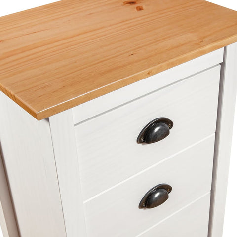 vidaXL Sideboard Hill White 46x35x80 cm Solid Pine Wood