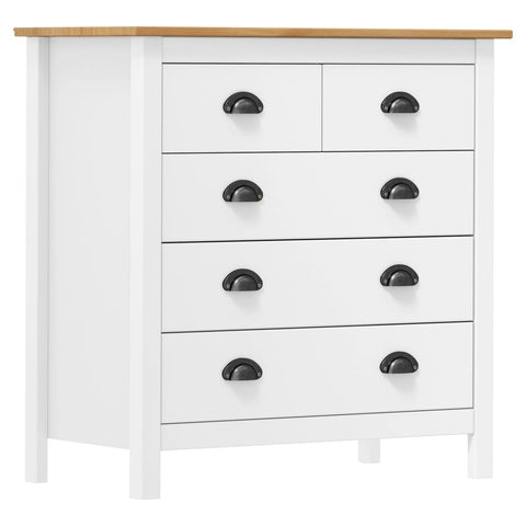 vidaXL Sideboard Hill White 79x40x80 cm Solid Pine Wood