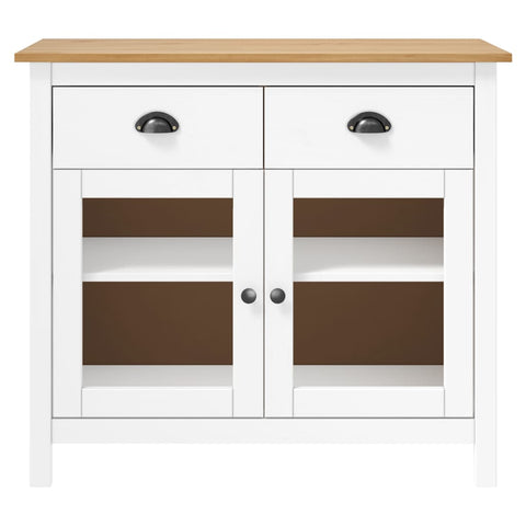 vidaXL Sideboard Hill White 90x40x80 cm Solid Pine Wood