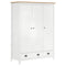 vidaXL 3-Door Wardrobe Hill White 127x50x170 cm Solid Pine Wood