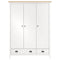vidaXL 3-Door Wardrobe Hill White 127x50x170 cm Solid Pine Wood