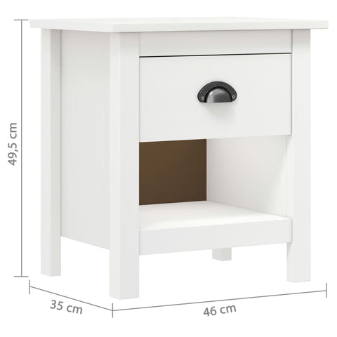 vidaXL Bedside Cabinets 2 pcs Hill 46x35x49.5 cm Solid Pine Wood