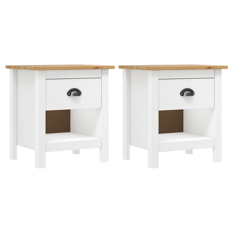 vidaXL Bedside Cabinets 2 pcs Hill 46x35x49.5 cm Solid Pine Wood