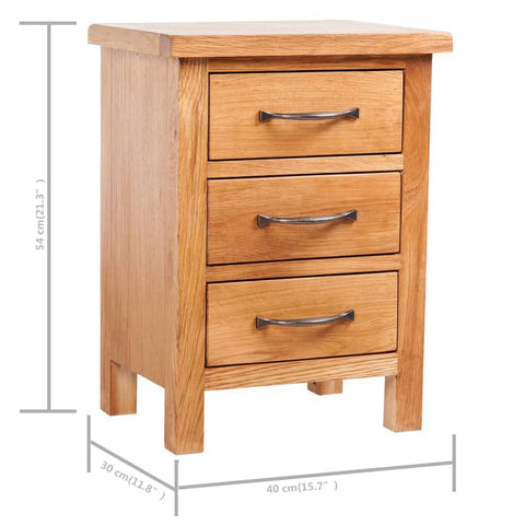 vidaXL Nightstands 2 pcs 40x30x54 cm Solid Oak Wood