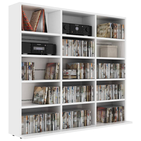 vidaXL CD Cabinet White 102x23x89.5 cm Engineered Wood