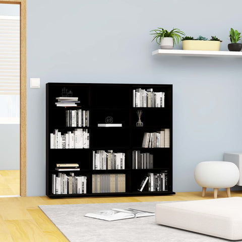 vidaXL CD Cabinet Black 102x23x89.5 cm Engineered Wood