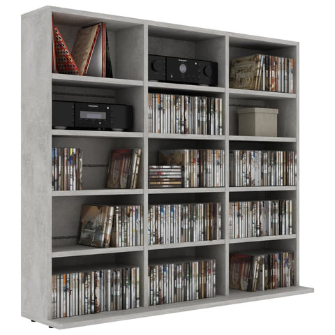 vidaXL CD Cabinet Concrete Grey 102x23x89.5 cm Engineered Wood