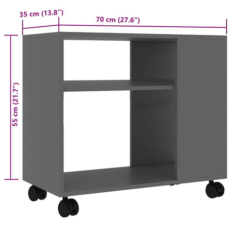 vidaXL Side Table Grey 70x35x55 cm Engineered Wood
