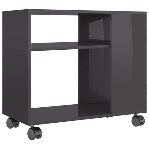 vidaXL Side Table High Gloss Grey 70x35x55 cm Engineered Wood