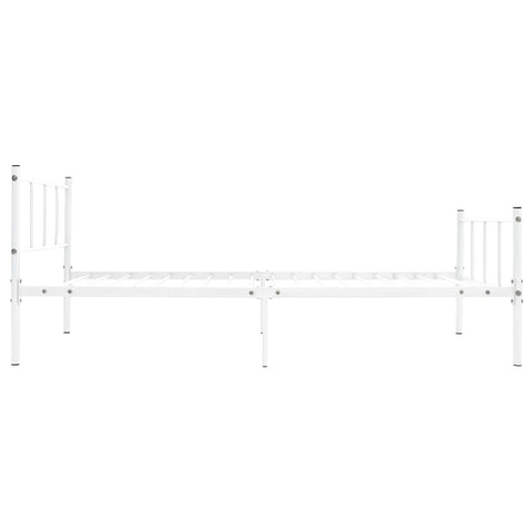 vidaXL Bed Frame without Mattress White Metal 90x200 cm