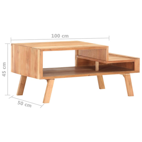 vidaXL Coffee Table 100x50x45 cm Solid Acacia Wood