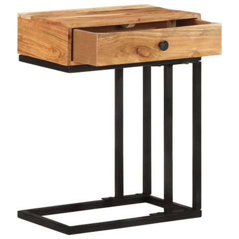 vidaXL U-Shaped Side Table 45x30x61cm Solid Acacia Wood
