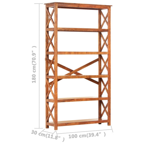 vidaXL Bookshelf 100x30x180 cm Solid Acacia Wood Honey Finish