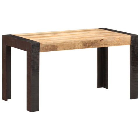 vidaXL Dining Table 140x70x76 cm Solid Rough Mango Wood