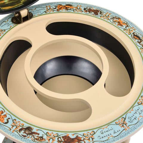 vidaXL Globe Bar Wine Stand Eucalyptus Wood Blue