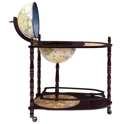 vidaXL Freestanding Globe Bar Wind Stand Eucalyptus Wood Green