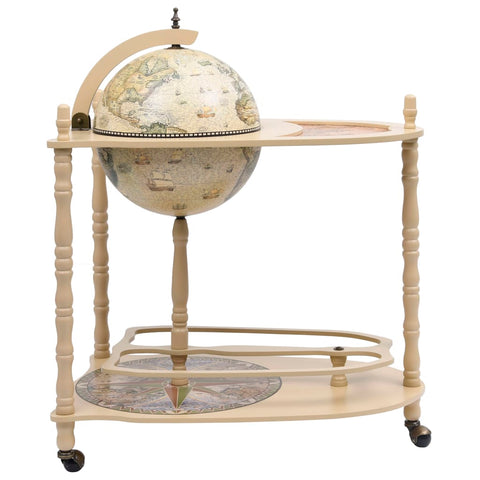 vidaXL Freestanding Globe Bar Wind Stand Eucalyptus Wood Green