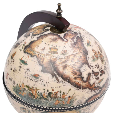 vidaXL Tabletop Globe Bar Wine Stand Eucalyptus Wood White