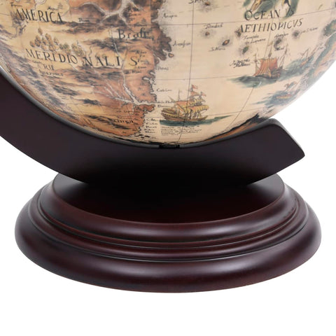 vidaXL Tabletop Globe Bar Wine Stand Eucalyptus Wood White