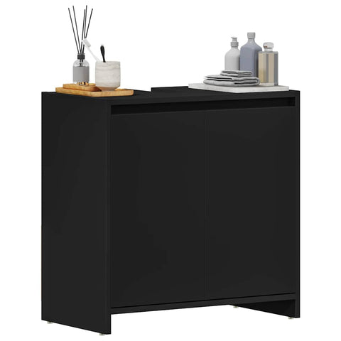 vidaXL Bathroom Cabinet Black 60x33x61 cm Engineered Wood