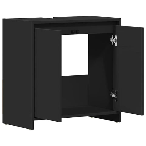 vidaXL Bathroom Cabinet Black 60x33x61 cm Engineered Wood