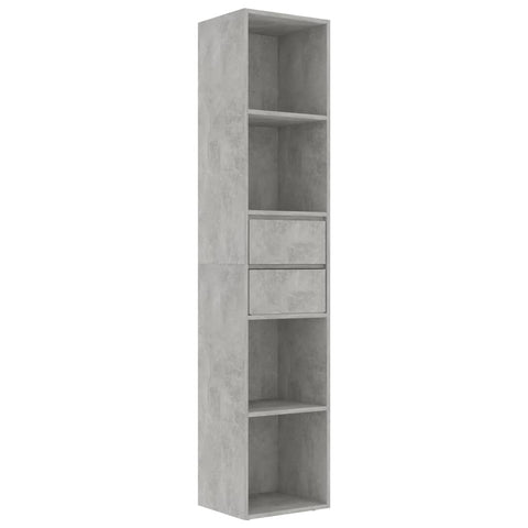 vidaXL Book Cabinet Concrete Grey 36x30x171 cm Engineered Wood