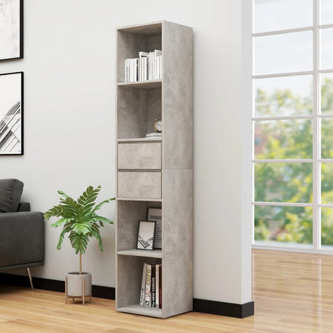 vidaXL Book Cabinet Concrete Grey 36x30x171 cm Engineered Wood