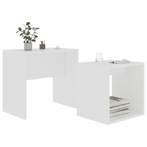 vidaXL Coffee Table Set White 48x30x45 cm Engineered Wood