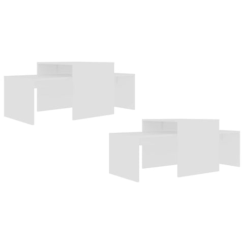 vidaXL Coffee Table Set White 100x48x40 cm Engineered Wood