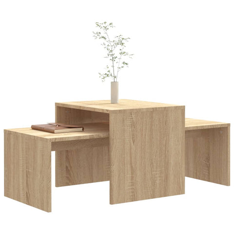 vidaXL Coffee Table Set Sonoma Oak 100x48x40 cm Engineered Wood