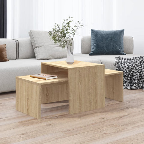 vidaXL Coffee Table Set Sonoma Oak 100x48x40 cm Engineered Wood