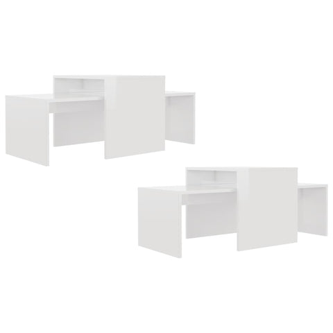vidaXL Coffee Table Set High Gloss White 100x48x40 cm Engineered Wood