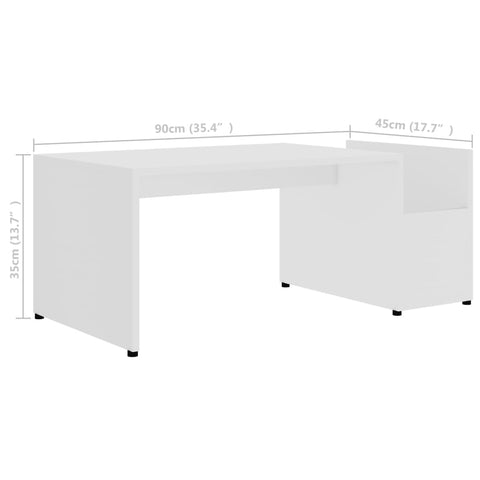 vidaXL Coffee Table White 90x45x35 cm Engineered Wood