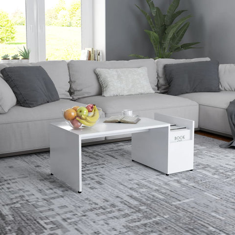 vidaXL Coffee Table White 90x45x35 cm Engineered Wood