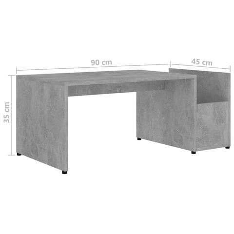 vidaXL Coffee Table Concrete Grey 90x45x35 cm Engineered Wood