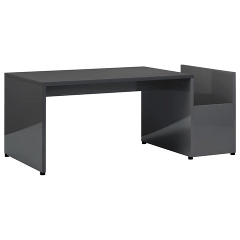 vidaXL Coffee Table High Gloss Grey 90x45x35 cm Engineered Wood