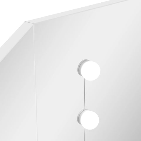 vidaXL Corner Dressing Table Make-up Table with LED Light White
