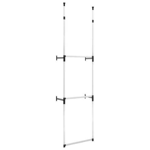 vidaXL Telescopic Wardrobe System with Rods Aluminium