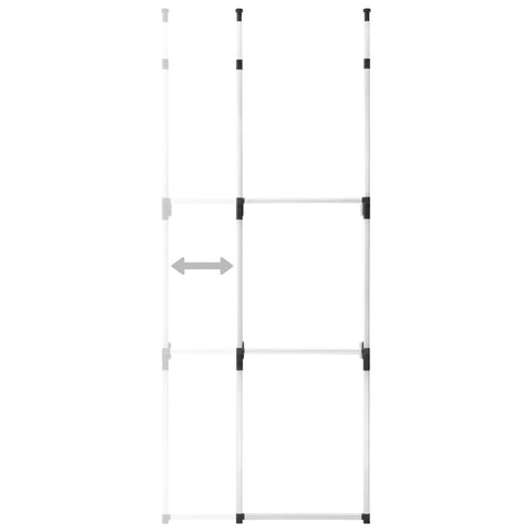 vidaXL Telescopic Wardrobe System with Rods Aluminium