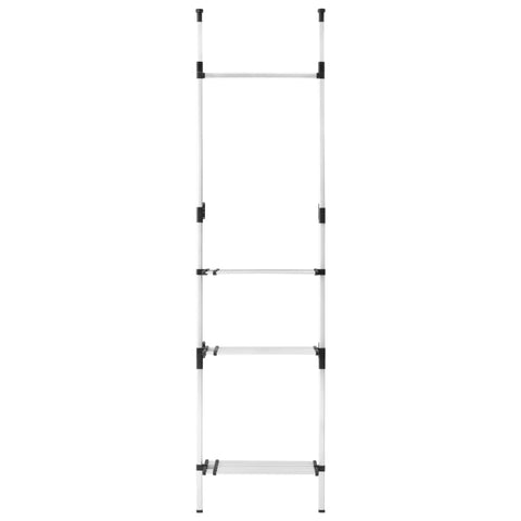 vidaXL Telescopic Wardrobe System with Rods and Shelf Aluminium