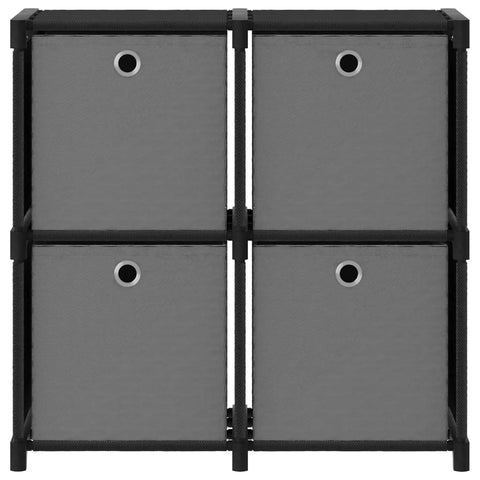 vidaXL 4-Cube Display Shelf with Boxes Black 69x30x72.5 cm Fabric