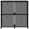 vidaXL 4-Cube Display Shelf with Boxes Black 69x30x72.5 cm Fabric