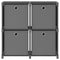 vidaXL 4-Cube Display Shelf with Boxes Grey 69x30x72.5 cm Fabric