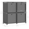 vidaXL 4-Cube Display Shelf with Boxes Grey 69x30x72.5 cm Fabric