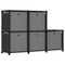 vidaXL 5-Cube Display Shelf with Boxes Black 103x30x72.5 cm Fabric