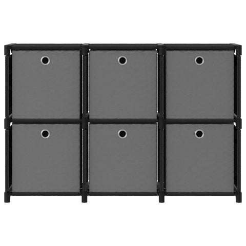 vidaXL 6-Cube Display Shelf with Boxes Black 103x30x72.5 cm Fabric
