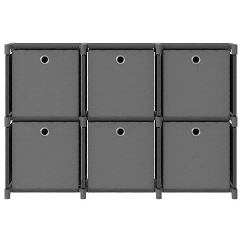 vidaXL 6-Cube Display Shelf with Boxes Grey 103x30x72.5 cm Fabric