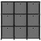 vidaXL 9-Cube Display Shelf with Boxes Black 103x30x107.5 cm Fabric